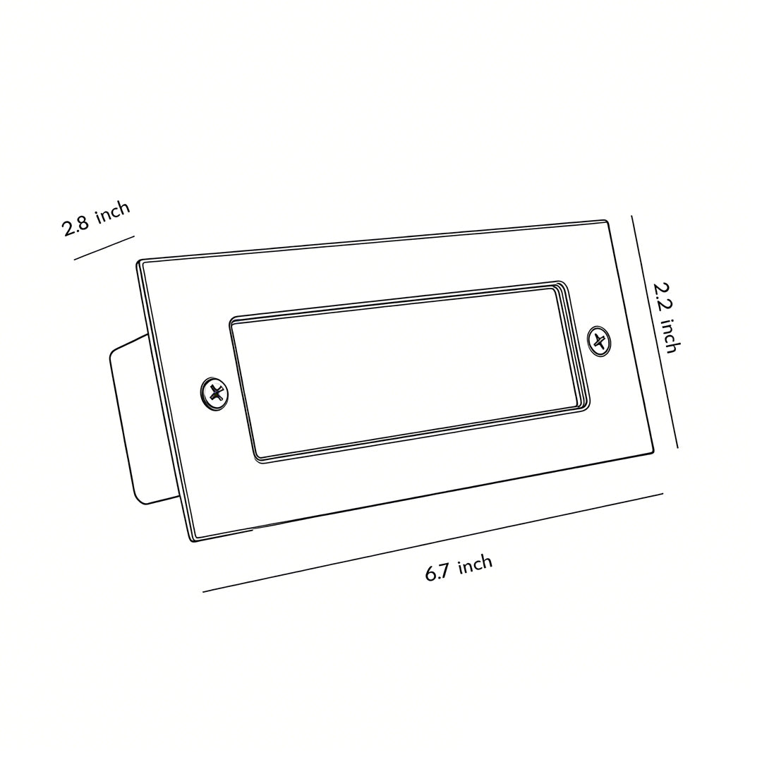 Embedded Outdoor Step & Stair Wall Light — Stainless Steel and Tempered Glass, 3W LED, IP65, Rectangular or Grid Style