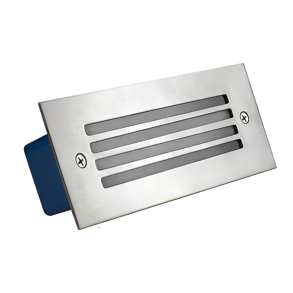 Embedded Outdoor Step & Stair Wall Light — Stainless Steel and Tempered Glass, 3W LED, IP65, Rectangular or Grid Style