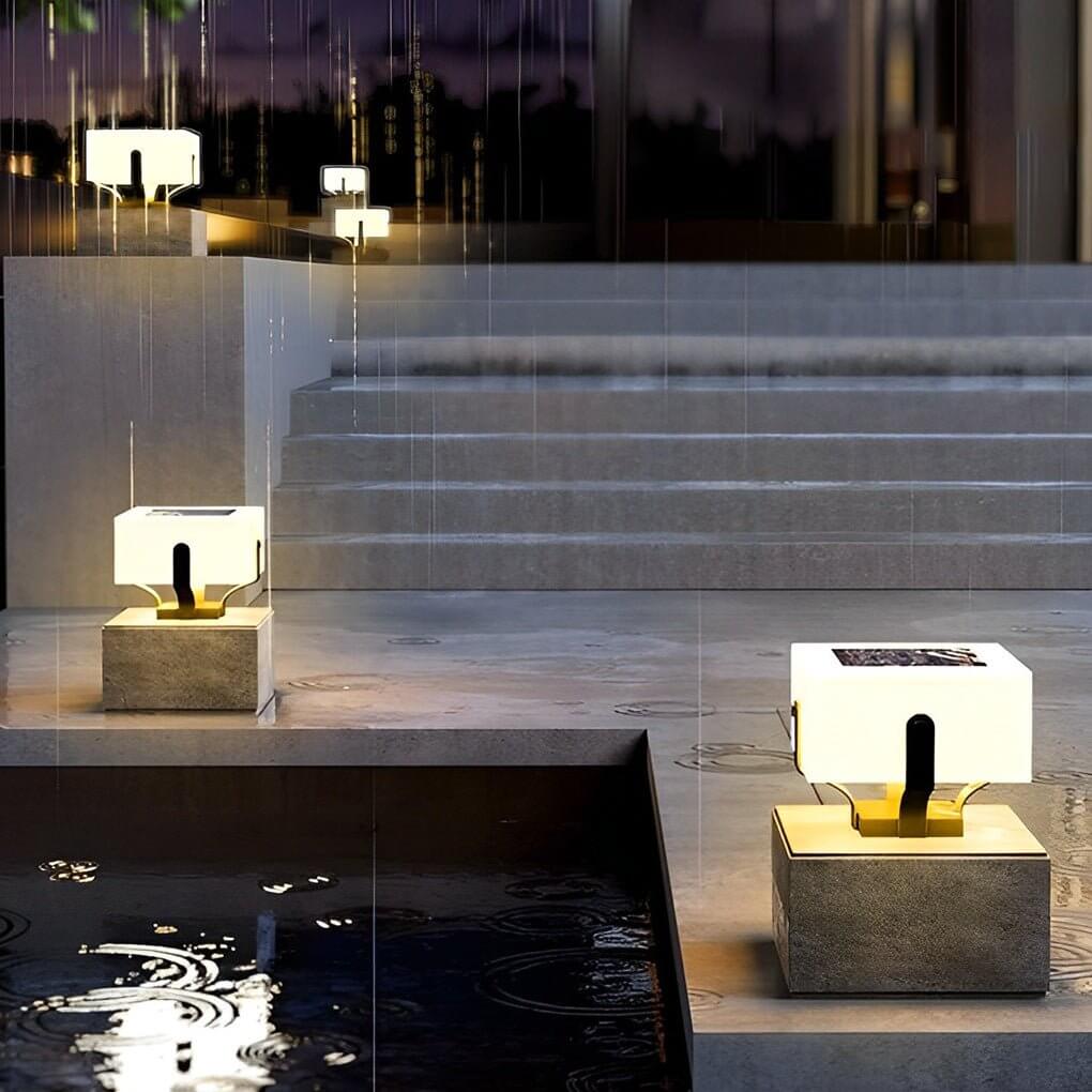 modern waterproof led square pillar lights for outdoor use