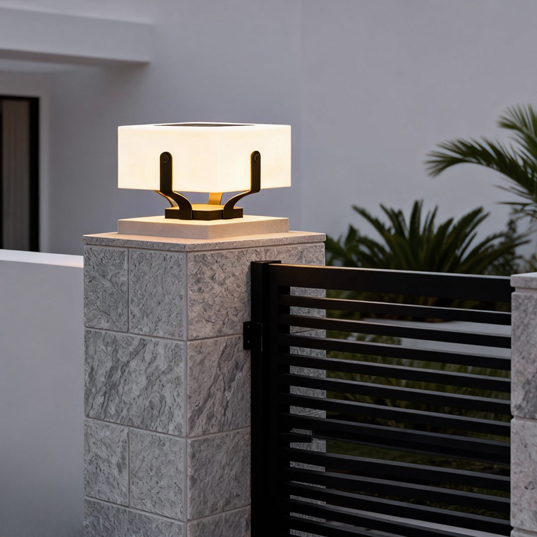 modern waterproof led square pillar lights for outdoor use