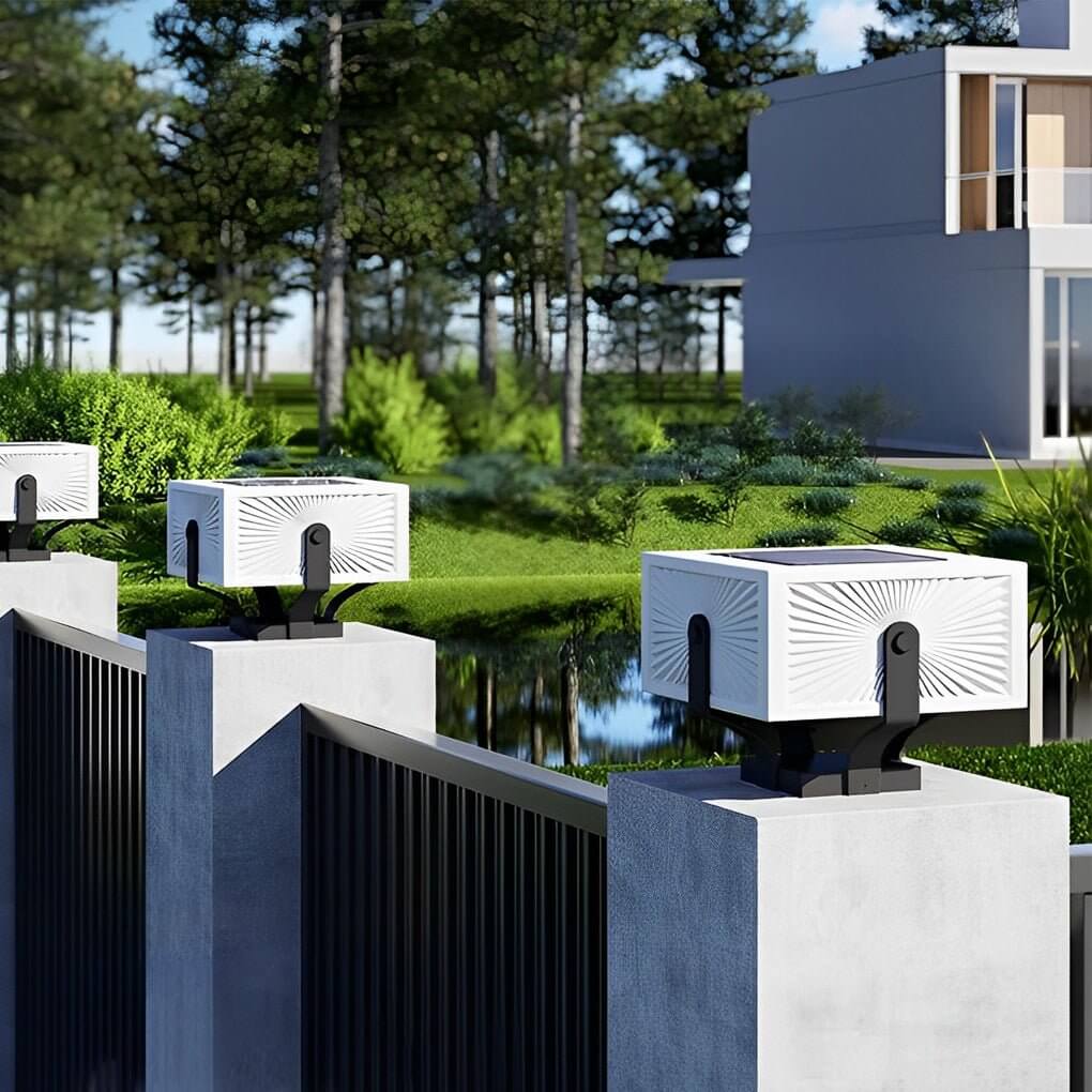 modern waterproof led square pillar lights for outdoor use