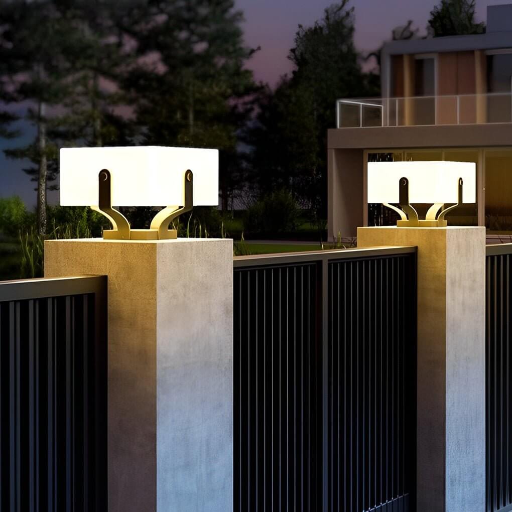 modern waterproof led square pillar lights for outdoor use