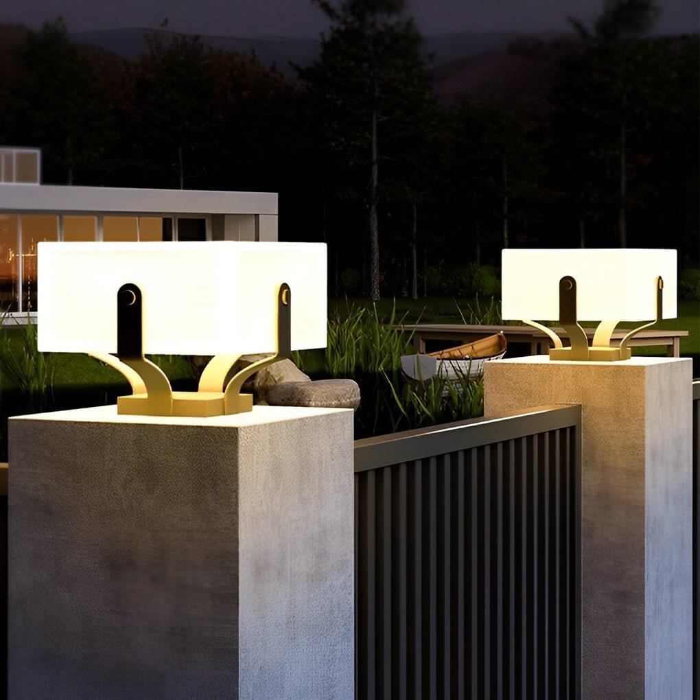 modern waterproof led square pillar lights for outdoor use