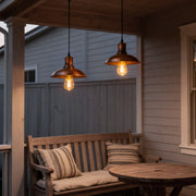 Industrial Retro Outdoor Hanging Light — Iron, Bronze Finish, E27 LED, IP65 Weatherproof, 9.45"