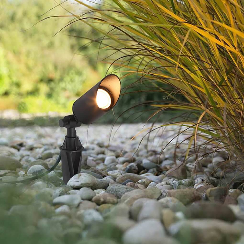 Adjustable Outdoor Landscape Spotlight — Die-Cast Aluminum, 7W LED, IP54 Weatherproof, Hardwired