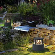 Decorative Outdoor Post Light — Die-Cast Aluminum & PC, COB LED 12W / E27 18W, IP54, 8" Diameter, Sand Gray
