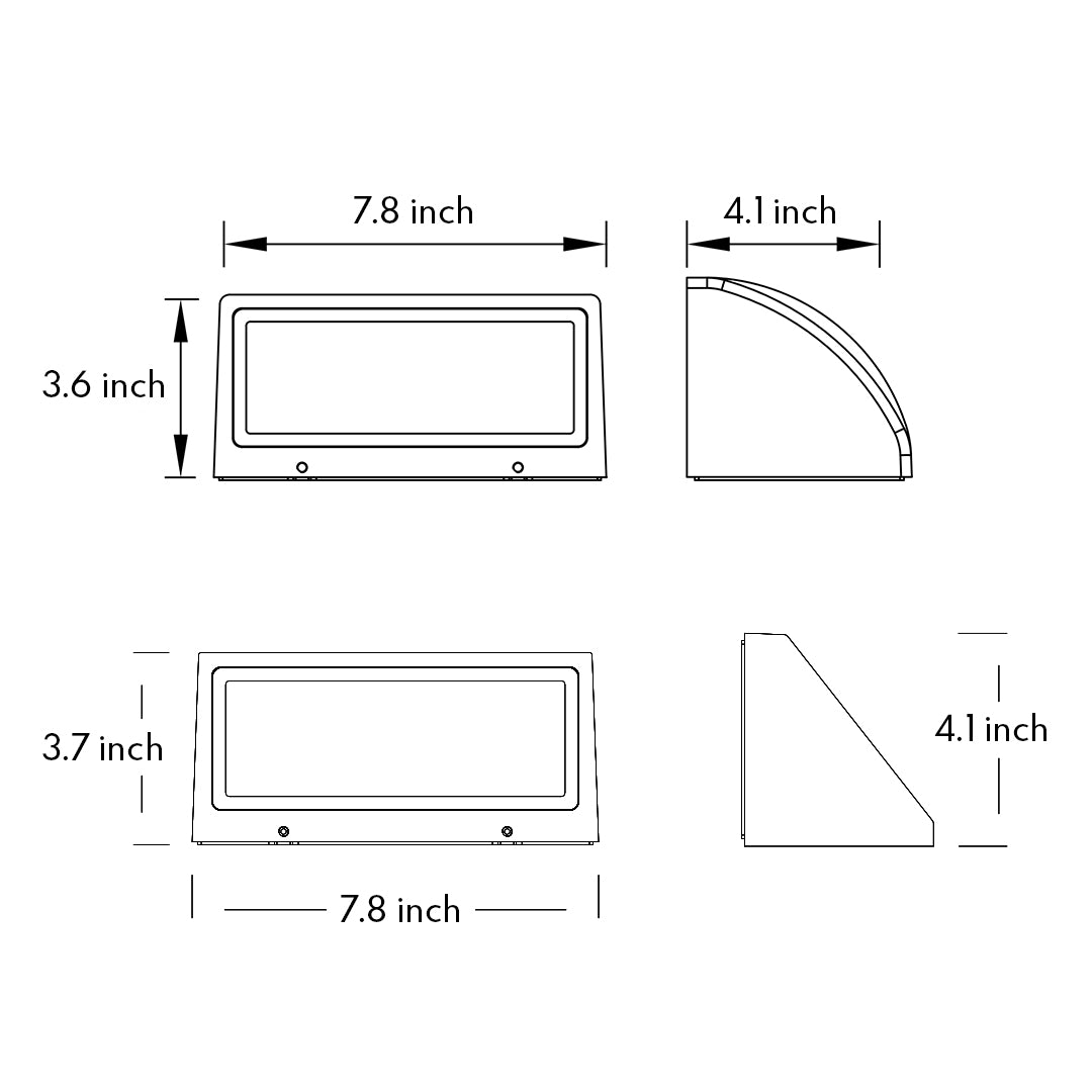 Modern Geometric Outdoor Wall Sconce — Die-Cast Aluminum, 8W OSRAM LED, 3000K, IP65, Hardwired