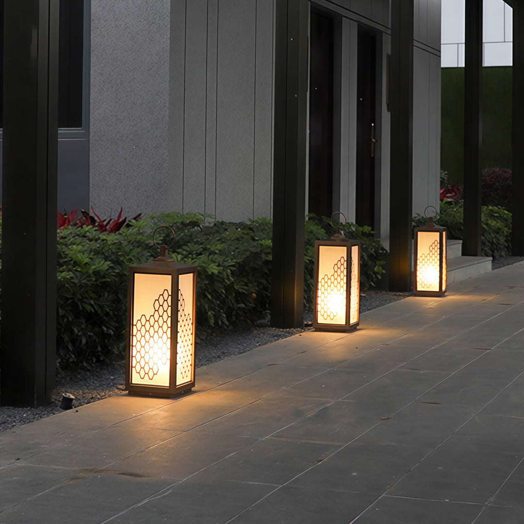 Modern Outdoor Bollard Light — Chestnut Stainless Steel, White Acrylic, 15W LED, IP65 Weatherproof