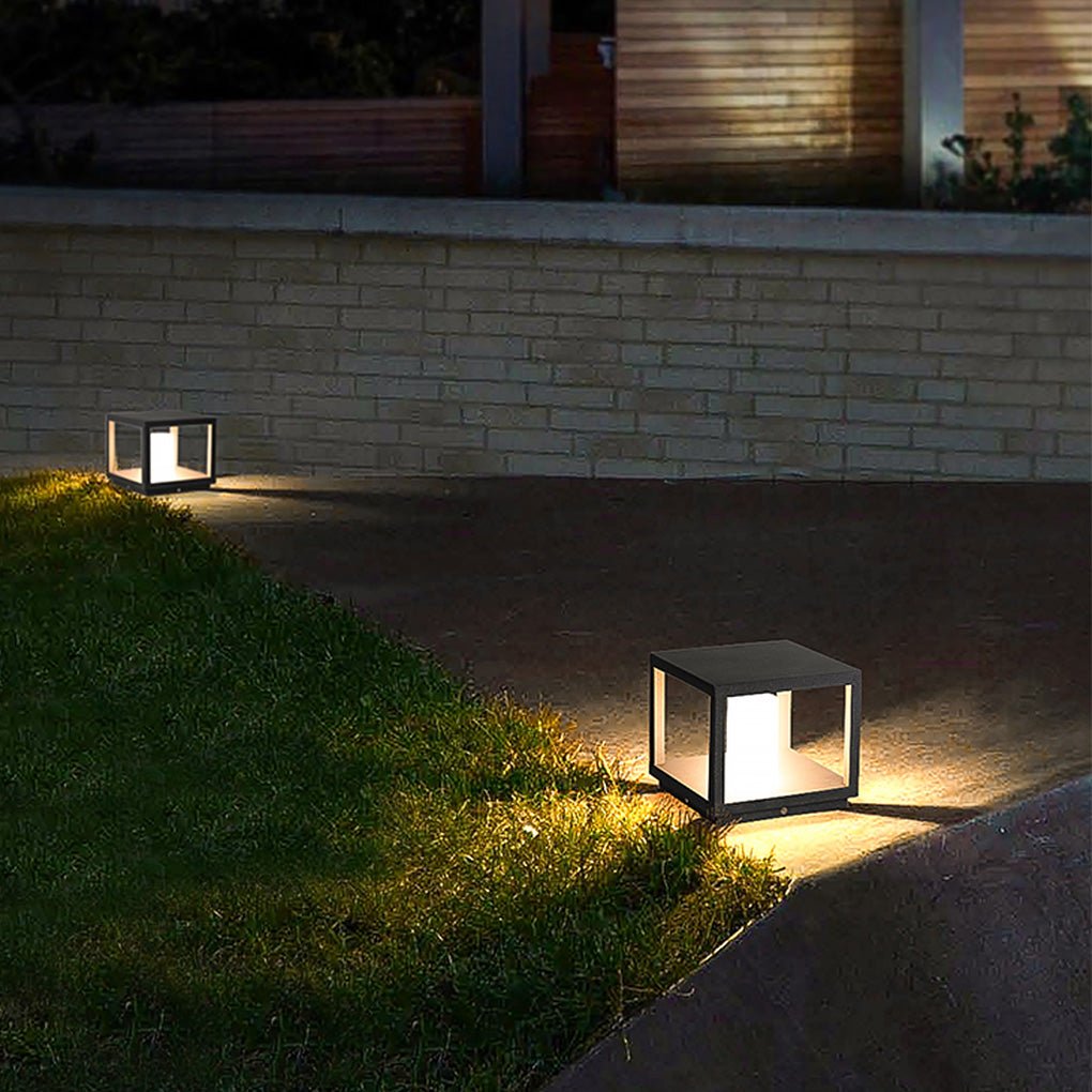 Solar LED Outdoor Post Light — Aluminum Alloy & Acrylic, IP54 Weatherproof, Warm White 3000K, 8"/12"/16"