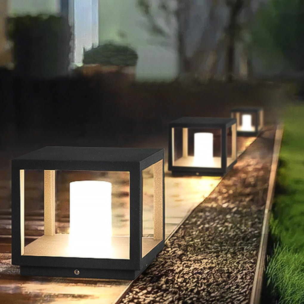 Solar LED Outdoor Post Light — Aluminum Alloy & Acrylic, IP54 Weatherproof, Warm White 3000K, 8"/12"/16"