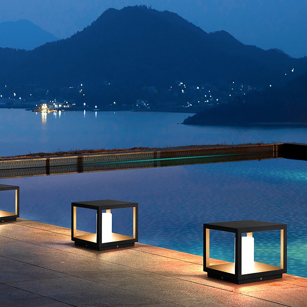 Solar LED Outdoor Post Light — Aluminum Alloy & Acrylic, IP54 Weatherproof, Warm White 3000K, 8"/12"/16"