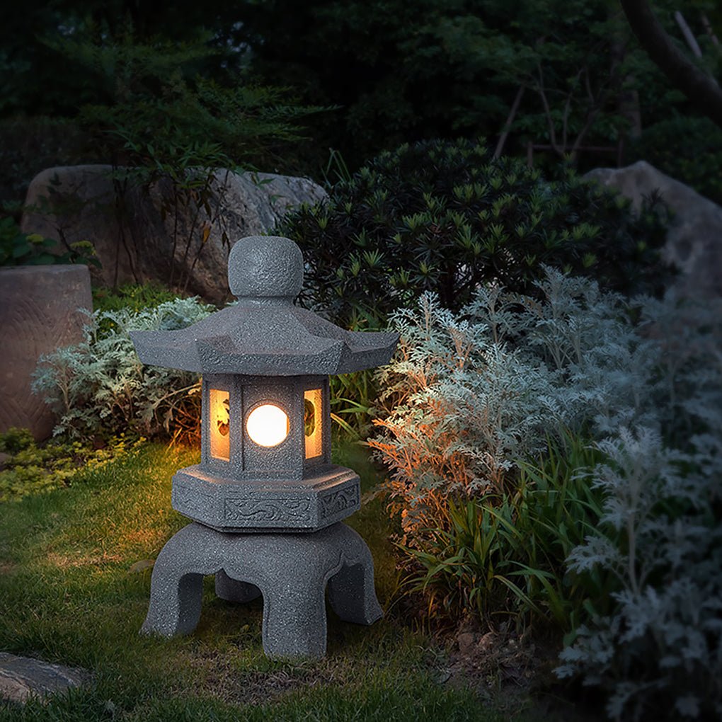 Antique Tower Outdoor Garden Light — Imitation Stone Resin, LED 3W, 31" Tall, IP54 Waterproof