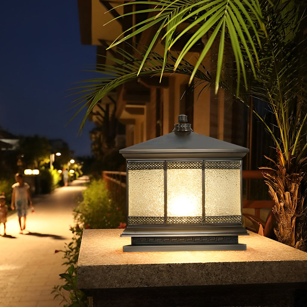 Retro Copper Solar Pillar Light — Solid Copper, Antique Bronze, E27, IP65 Weatherproof, Dual Power, 3 Sizes