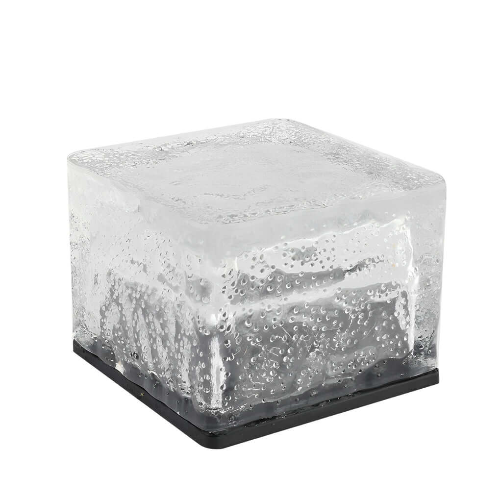 Ice Cube Solar Step Light — Crystal Glass ABS, LED, IP65 Weatherproof, 4-Color