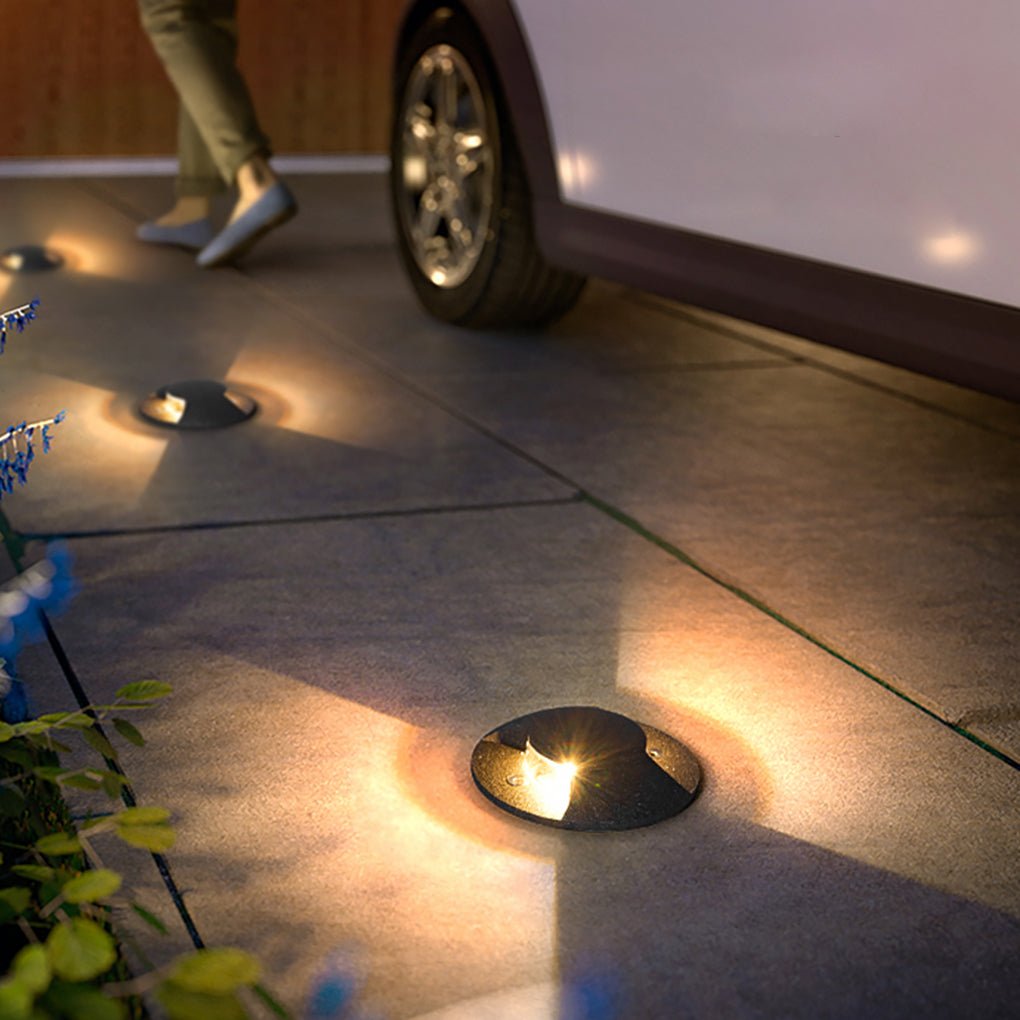 Cap-Style LED Step & Deck Light — Die-Cast Aluminum and Glass, IP65, 3000K Warm White