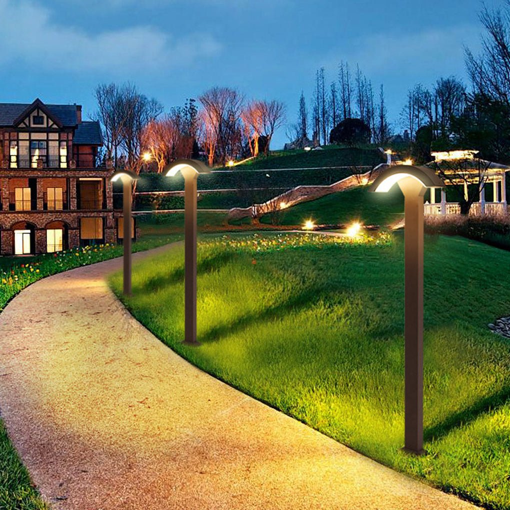 outdoor landscape lighting fan shaped led lawn pole lamp with motion sensor