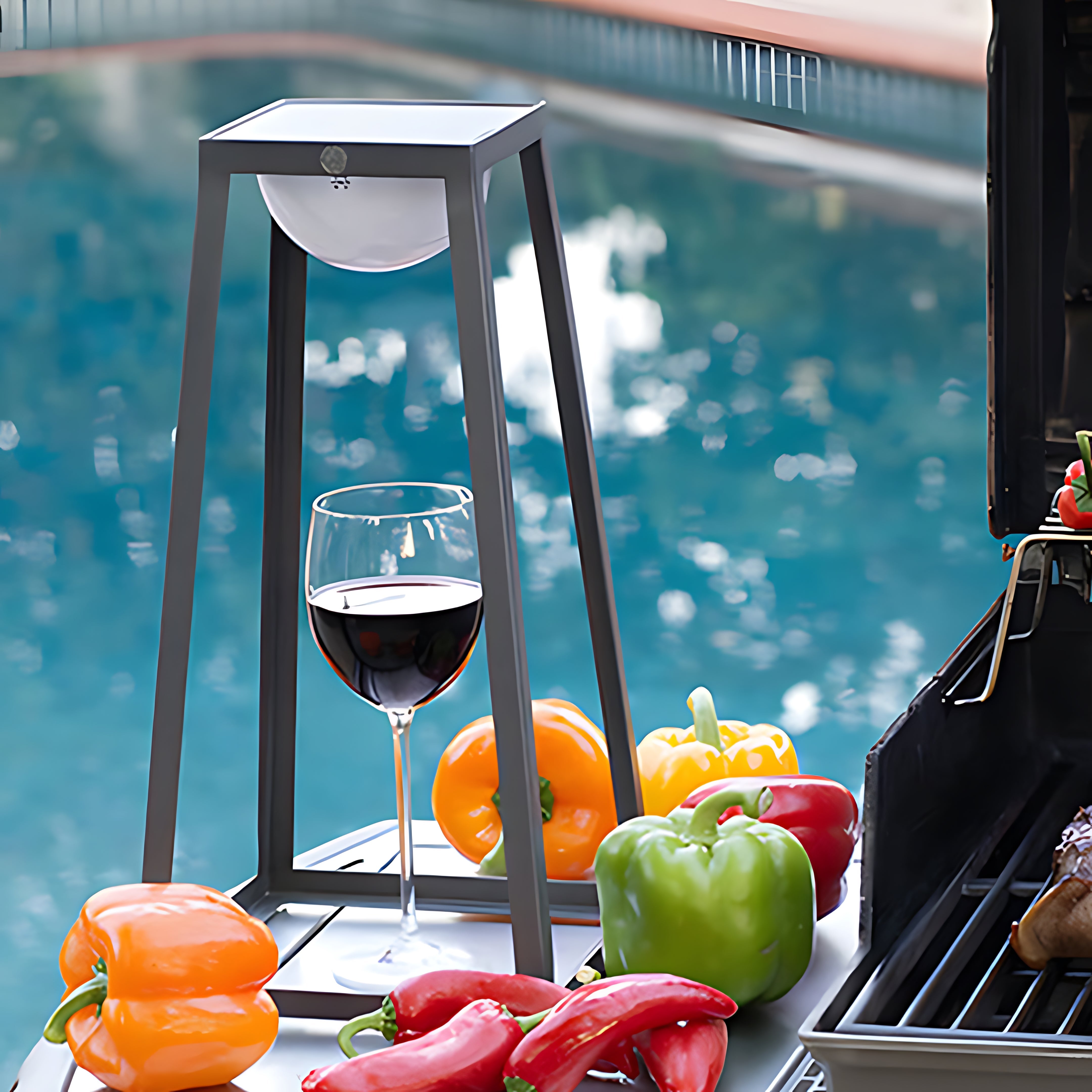Minimalist Metal Frame Outdoor Floor Lantern — Stainless Steel & Acrylic, Solar / Hardwired, 3000K LED, IP65, 5W