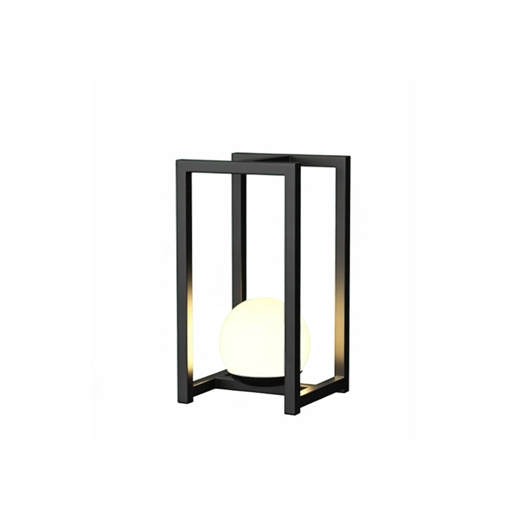 Black Outdoor Lantern — Stainless Steel & Acrylic, 5W LED, Hardwired / USB / Solar, IP65 Weatherproof