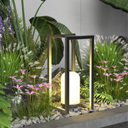 Black Outdoor Lantern — Stainless Steel & Acrylic, 5W LED, Hardwired / USB / Solar, IP65 Weatherproof