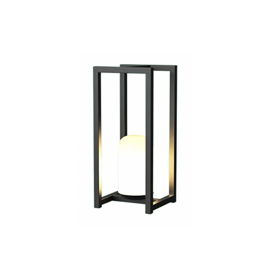 Black Outdoor Lantern — Stainless Steel & Acrylic, 5W LED, Hardwired / USB / Solar, IP65 Weatherproof