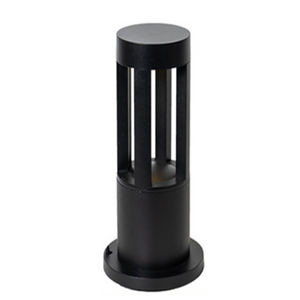 Contemporary Black Outdoor Bollard Path Light — Aluminum, 10W LED, Four-Direction Emission, IP65 Weatherproof