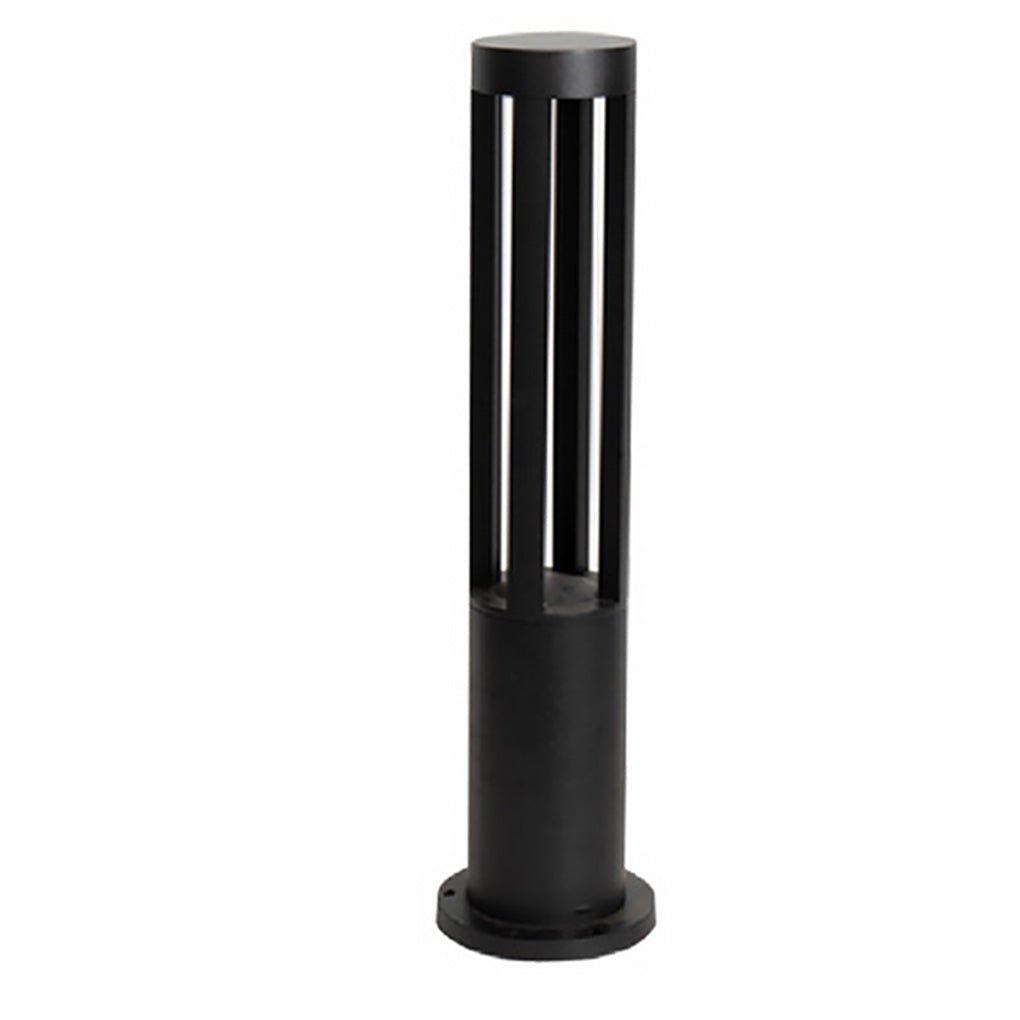 Contemporary Black Outdoor Bollard Path Light — Aluminum, 10W LED, Four-Direction Emission, IP65 Weatherproof