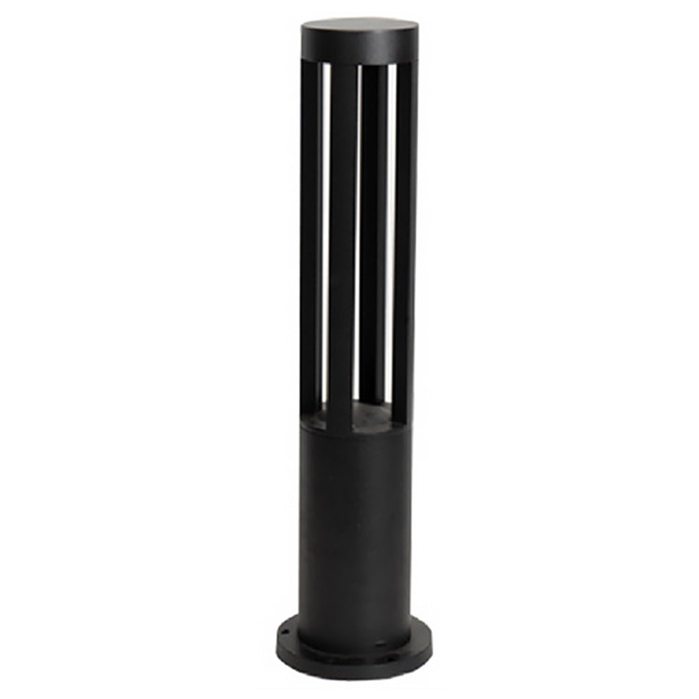 Contemporary Black Outdoor Bollard Path Light — Aluminum, 10W LED, Four-Direction Emission, IP65 Weatherproof