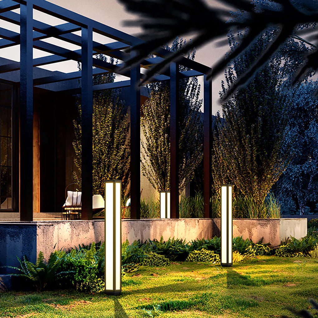 Solar LED Outdoor Bollard Light — Aluminum & PC, 3000K Warm White, IP54, Garden & Villa Courtyard