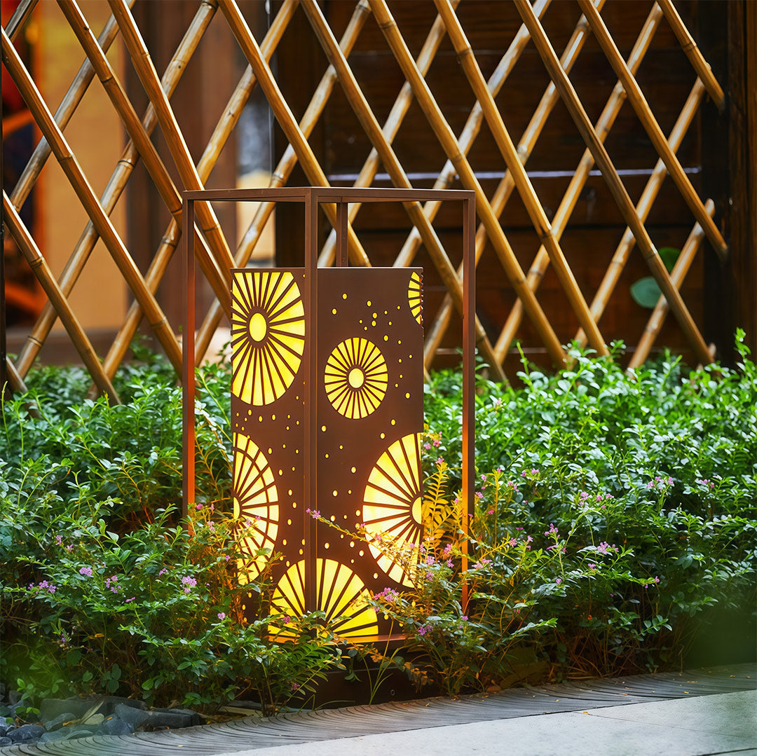LED Bollard Light — Stainless Steel with Faux Marble Shade, Three-Color Dimming, IP54, 21.7"
