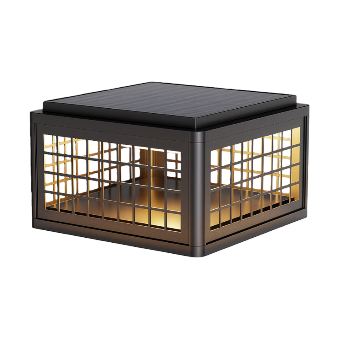 Modern Outdoor Pillar Post Light — Aluminum & Acrylic, Solar / Hardwired, Four-Color LED, IP54, 25CM–40CM