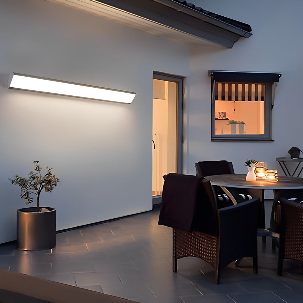 Modern Linear Outdoor Wall Sconce — Aluminum, LED, IP65, 23.6" / 35.4" / 48.8", 3000K / 6000K, Black or White
