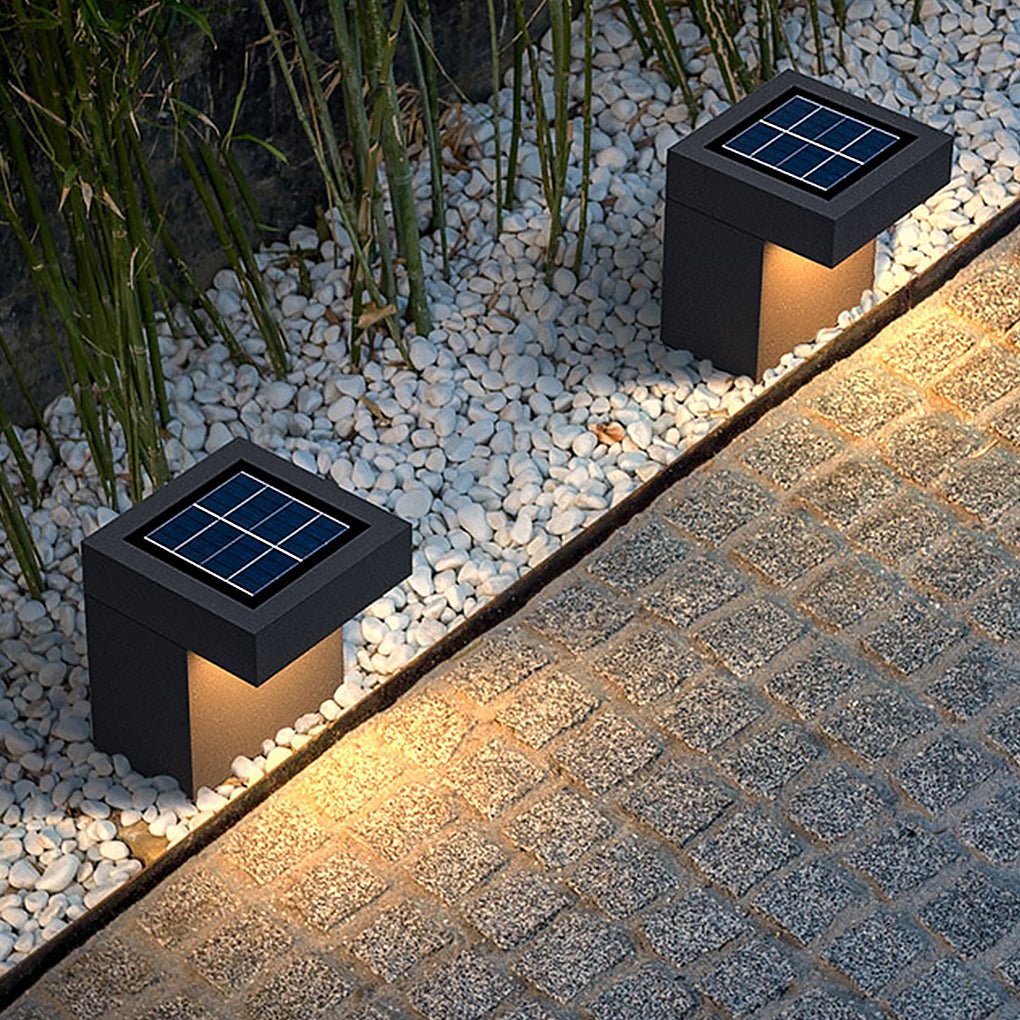 Minimalist Outdoor LED Bollard Path Light — Hardwired or Solar, 12W, IP65, 3000K Warm White, 6"W × 18"H