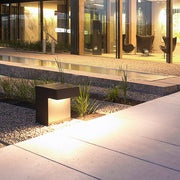Minimalist Outdoor LED Bollard Path Light — Hardwired or Solar, 12W, IP65, 3000K Warm White, 6"W × 18"H