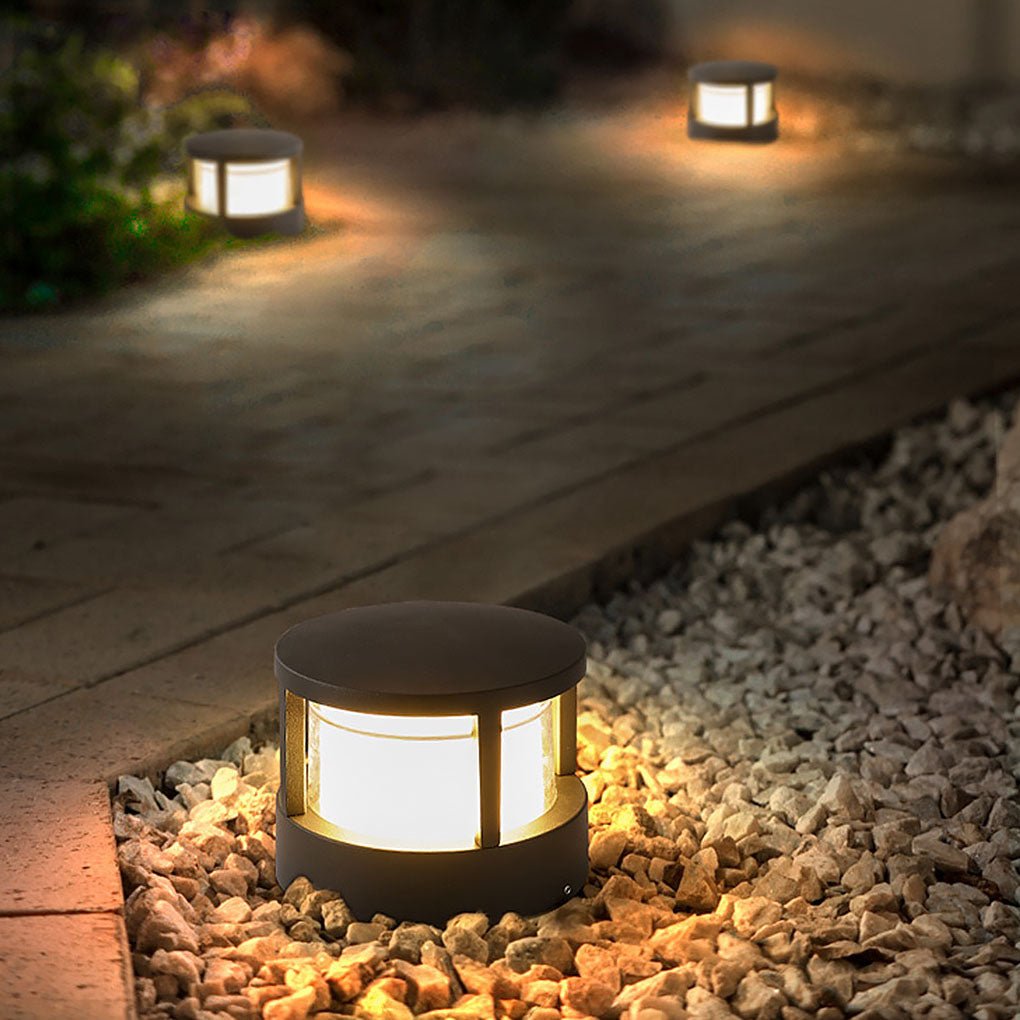 Modern Cylindrical LED Lantern — Aluminum, Multi-Mount, 350lm, 3000K, IP65 Weatherproof