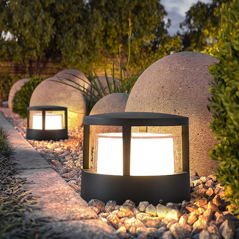 Modern Cylindrical LED Lantern — Aluminum, Multi-Mount, 350lm, 3000K, IP65 Weatherproof