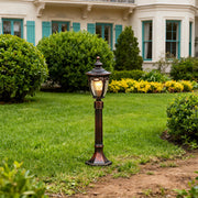 Minimalist Outdoor Post Light — Black Aluminum, Clear Glass, 9W E26, IP44, 42.91" H