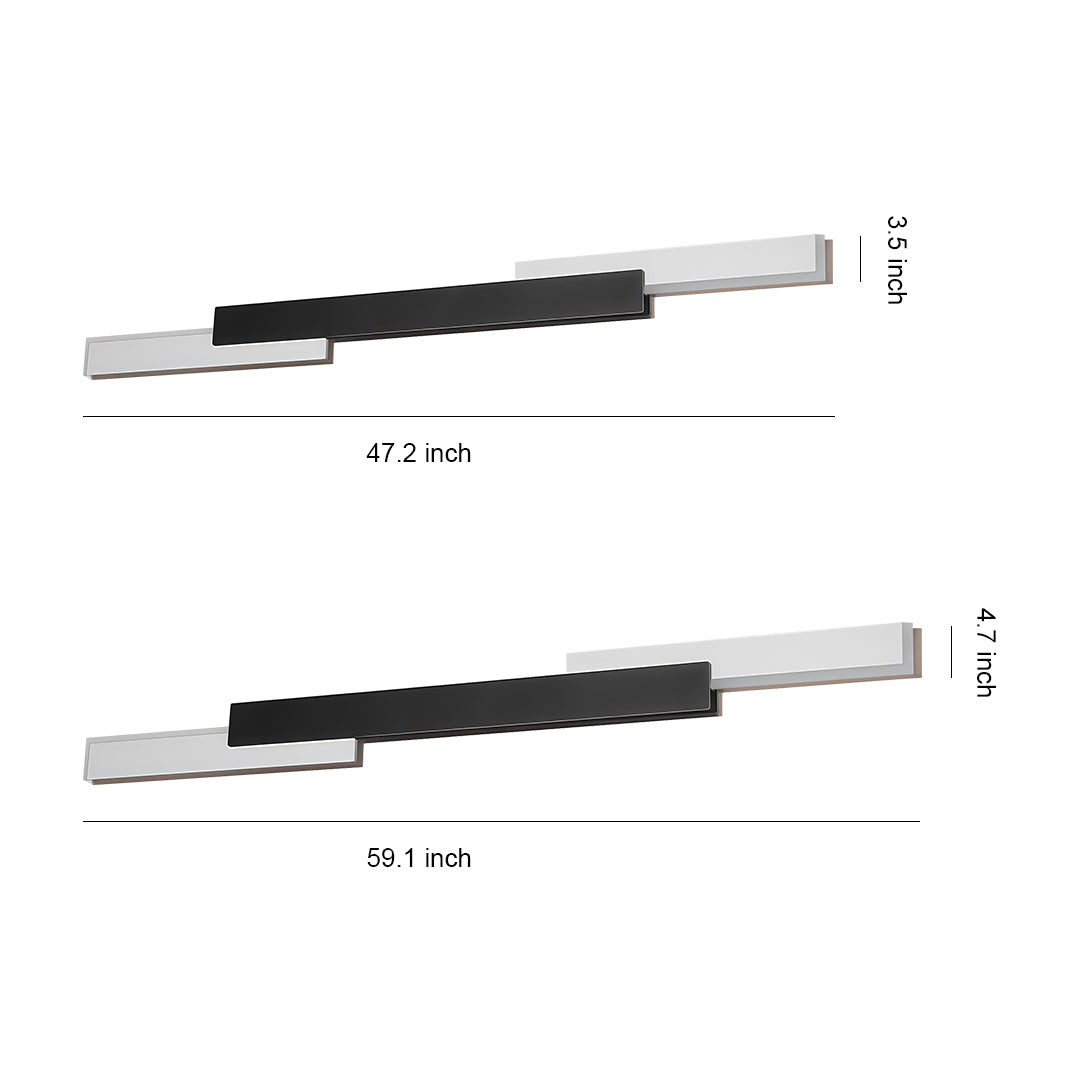 Linear Outdoor Wall Sconce — Black or White Iron, LED, IP65, 48W/60W, Dimmable 3000K–6000K, 47.2" or 59.1"