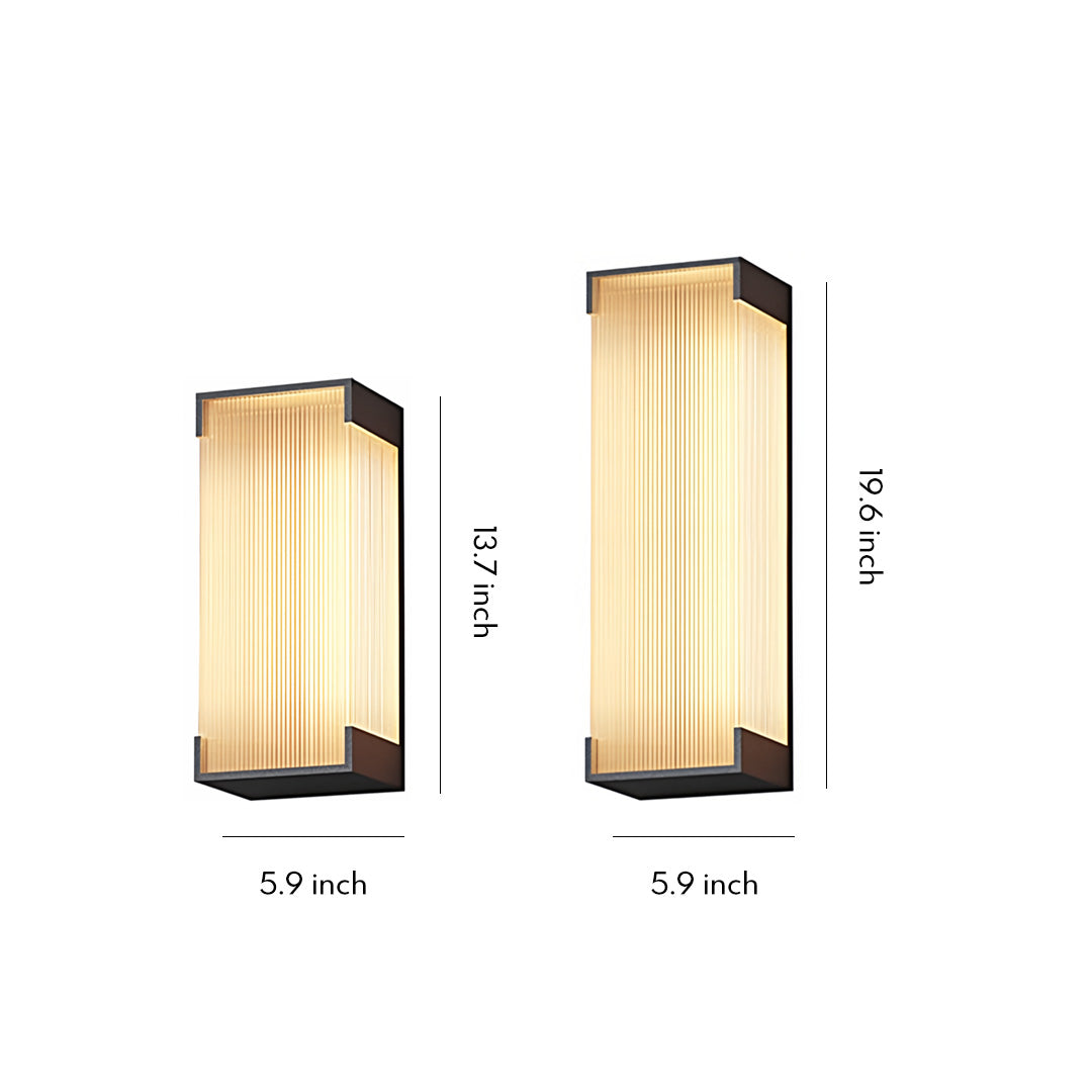 Geometric Linear Outdoor Wall Sconce — Stainless Steel, Black, 5W LED, IP65, 13.8" or 19.7"