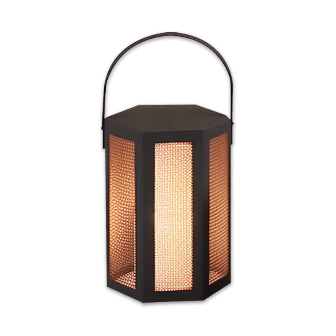 Portable Outdoor Lantern — Black Stainless Steel, Acrylic Shade, 14W LED, IP65 Weatherproof