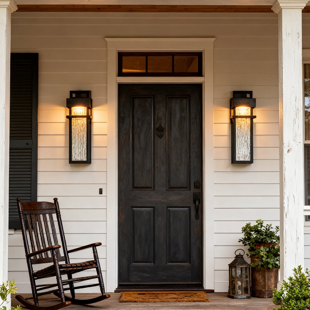 Minimalist Outdoor Wall Sconce — Black Aluminum, 12W LED, IP65 Weatherproof, Hardwired