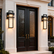 Minimalist Outdoor Wall Sconce — Black Aluminum, 12W LED, IP65 Weatherproof, Hardwired