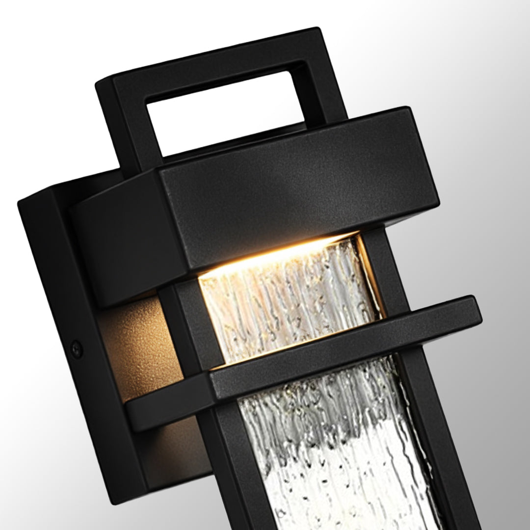 Minimalist Outdoor Wall Sconce — Black Aluminum, 12W LED, IP65 Weatherproof, Hardwired