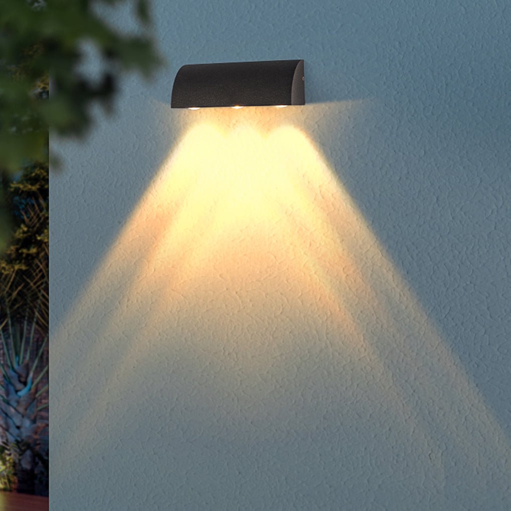 Minimalist Up/Down Outdoor Wall Sconce — Aluminum, Frosted, Warm White LED, IP54 Weatherproof