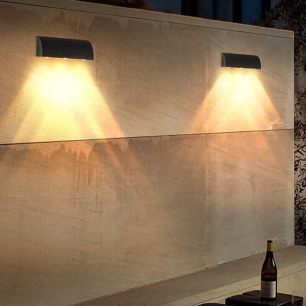Minimalist Up/Down Outdoor Wall Sconce — Aluminum, Frosted, Warm White LED, IP54 Weatherproof
