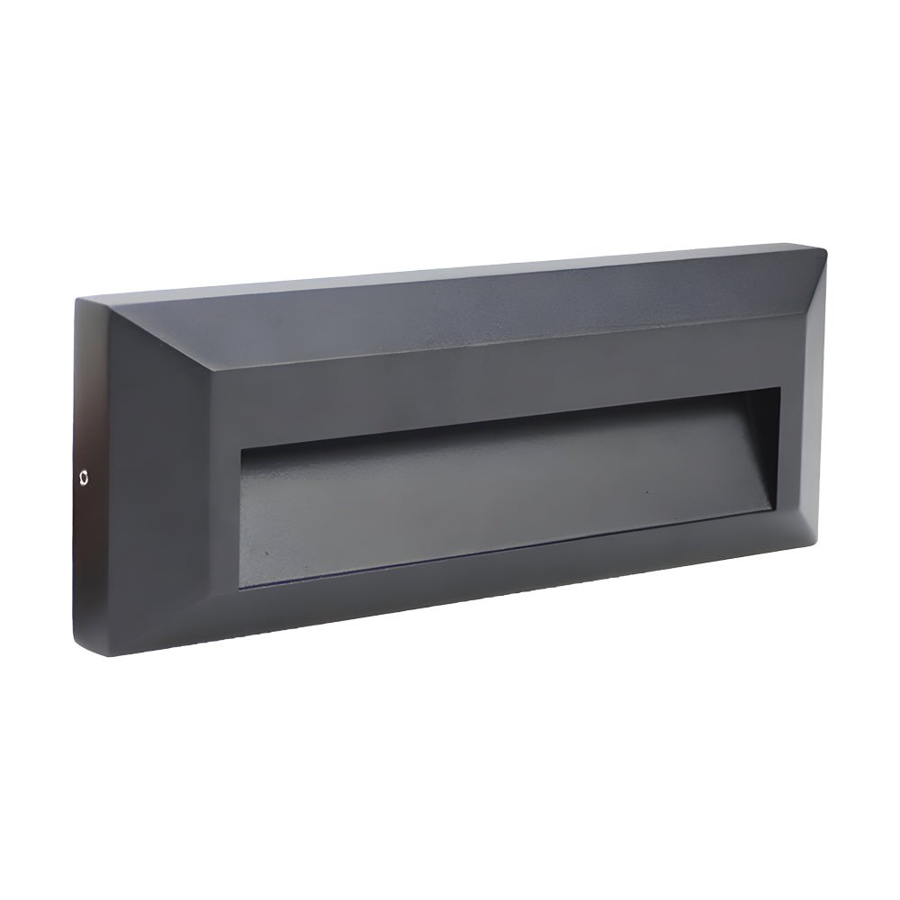 Modern Downward LED Step Light — Black Aluminum, 3W–5W, IP65 Hardwired, 3000K / 6000K