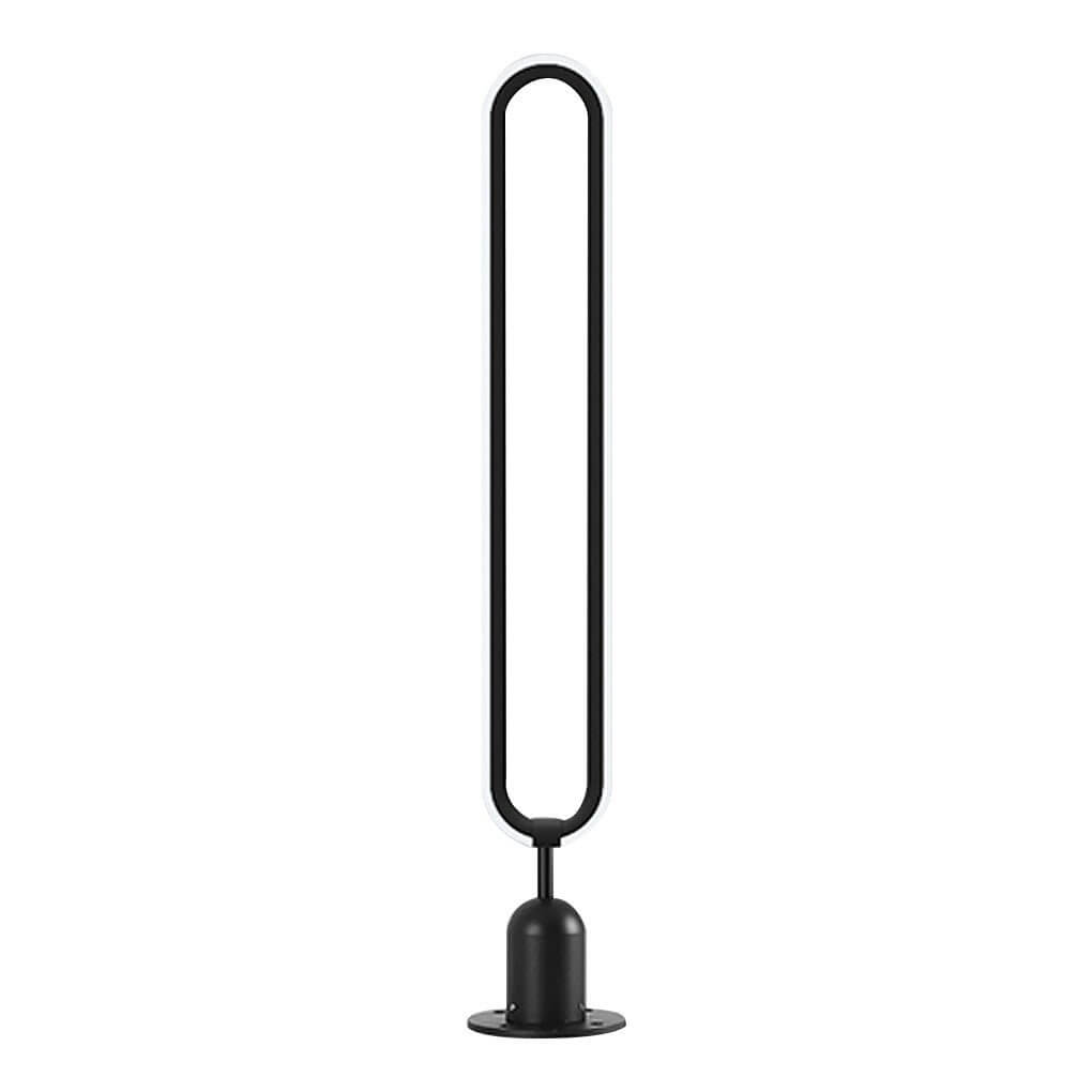 Oval Ring Outdoor Pillar Light — Black Aluminum, LED, Solar / Hardwired, IP54, 6W–10W