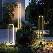 Oval Ring Outdoor Pillar Light — Black Aluminum, LED, Solar / Hardwired, IP54, 6W–10W