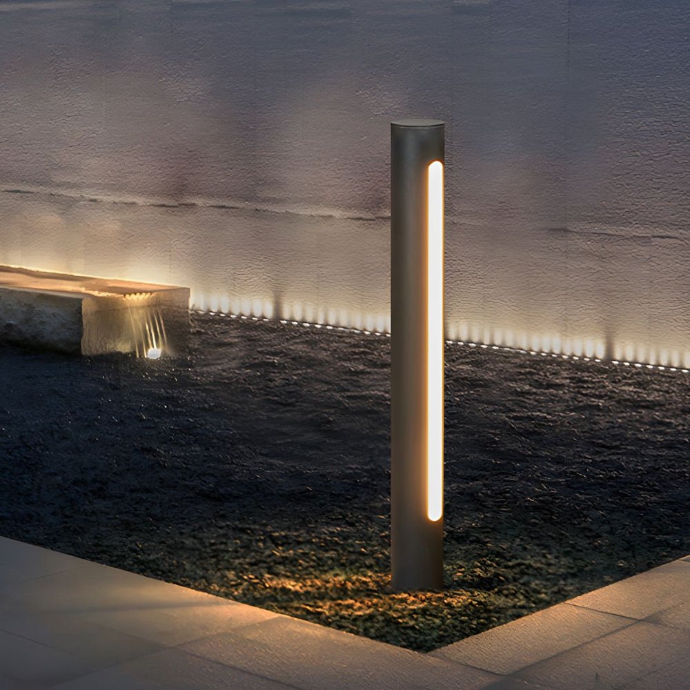 outdoor pathway light black matte led cylinder available in 158 or 295 height