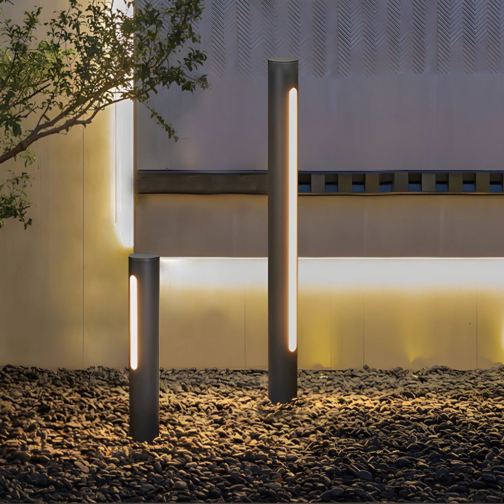 outdoor pathway light black matte led cylinder available in 158 or 295 height