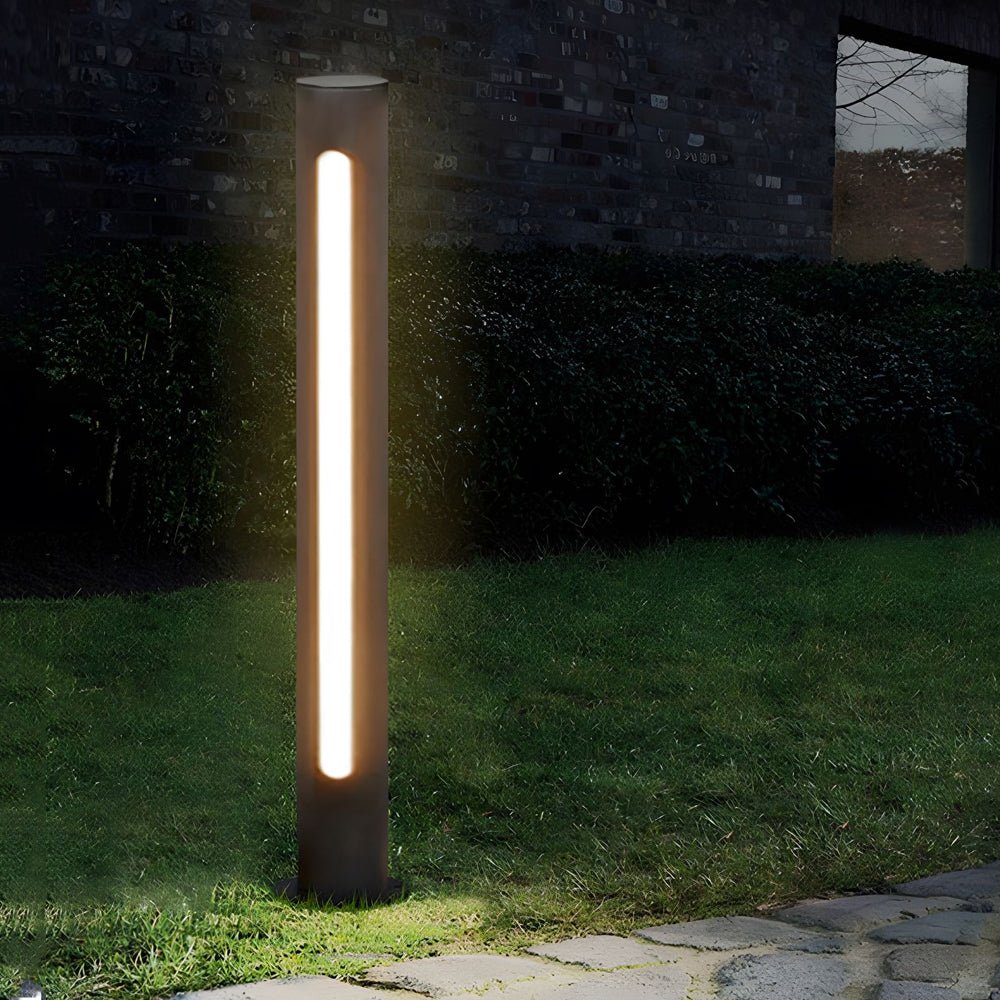 outdoor pathway light black matte led cylinder available in 158 or 295 height